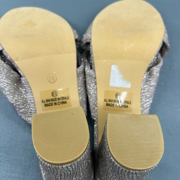 Lulus Dorothea Taro Shimmer Knotted High Heel Sandals Size 8.5 - Picture 10 of 15